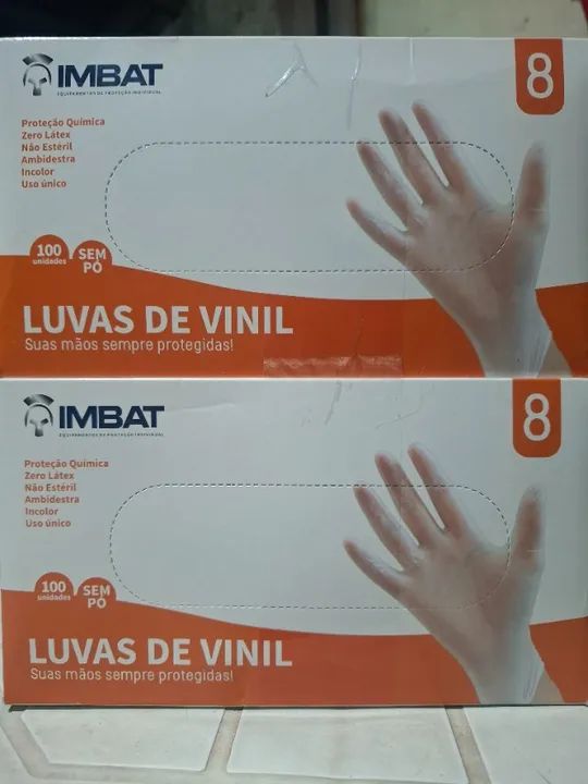 Luvas De Vinil Descartável 