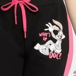 Calça Feminina em Moleton - Tamanho M - Preta e Rosa - Foto 4