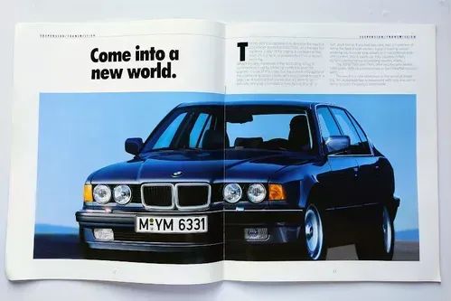 BMW Série 7 E32 - 750i 750il V12 - Catálogo Folder Original 1988