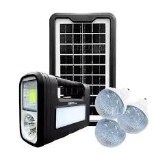 Placa Solar Com 3 Lâmpadas Led Lanterna Carrega Celular Som - Foto 2