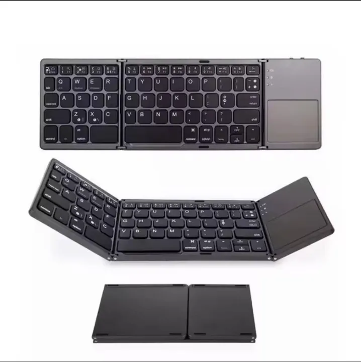 Teclado Bluetooth dobrável com touchpad para celular