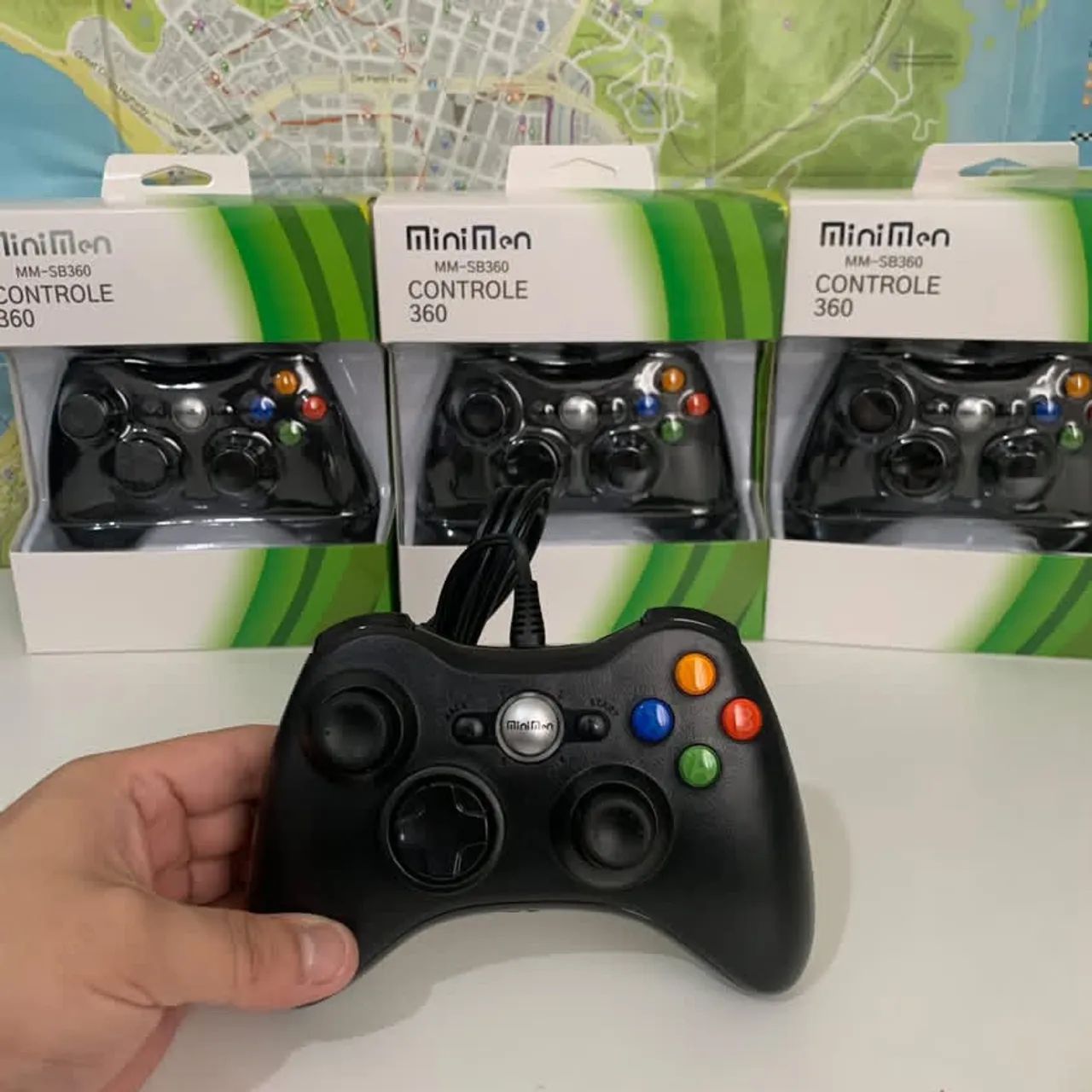 Controle Xbox 360/ PC com fio 2 metros - novo e com garantia 