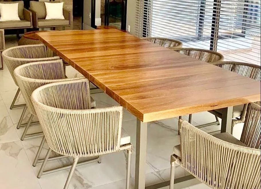 Sofá 3 lugares moderno e elegante na corda náutica ou fibra sintética  - Foto 5