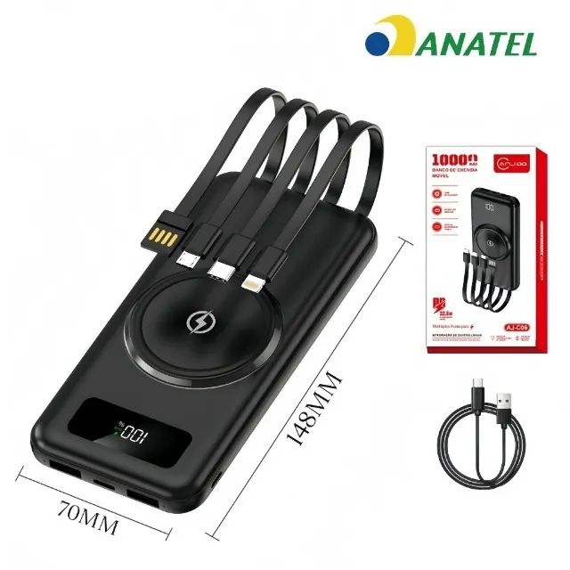 Power Bank Indução 10.000mah 22.5w Compatível Ios E Android  - Foto 3