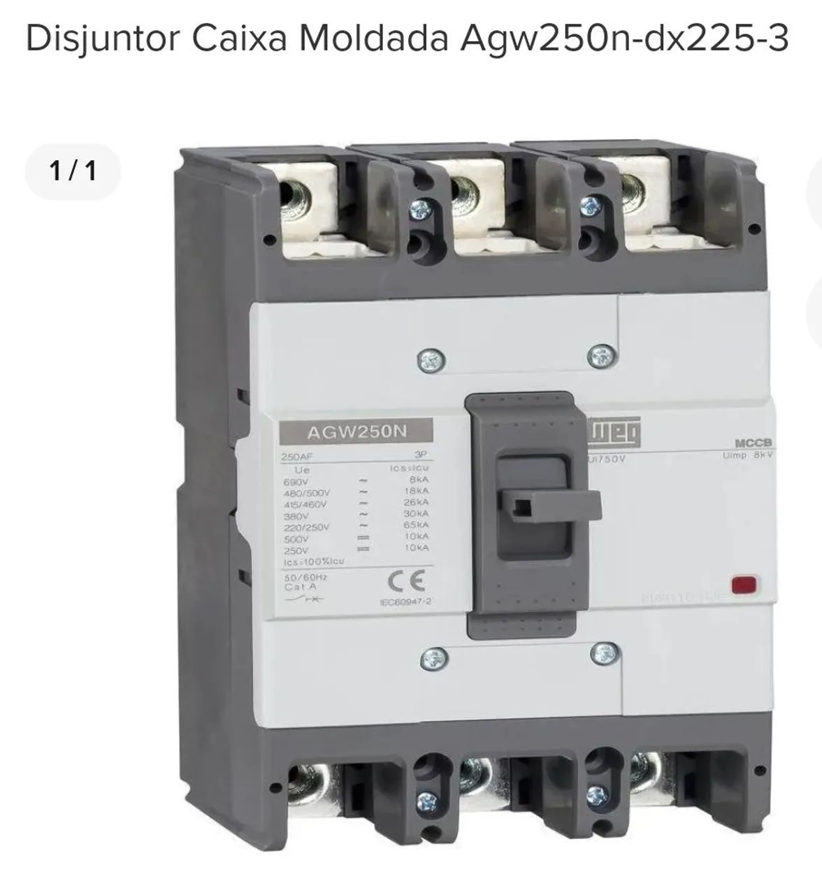 Disjuntor caixa moldada AGW250N150-DX