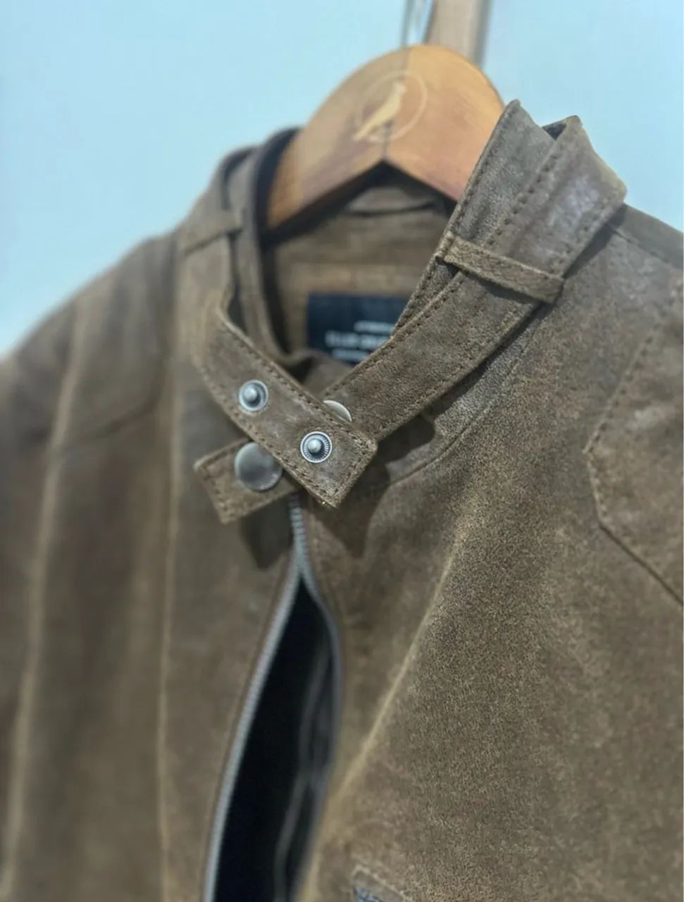 Jaqueta de Couro Marrom Masculina