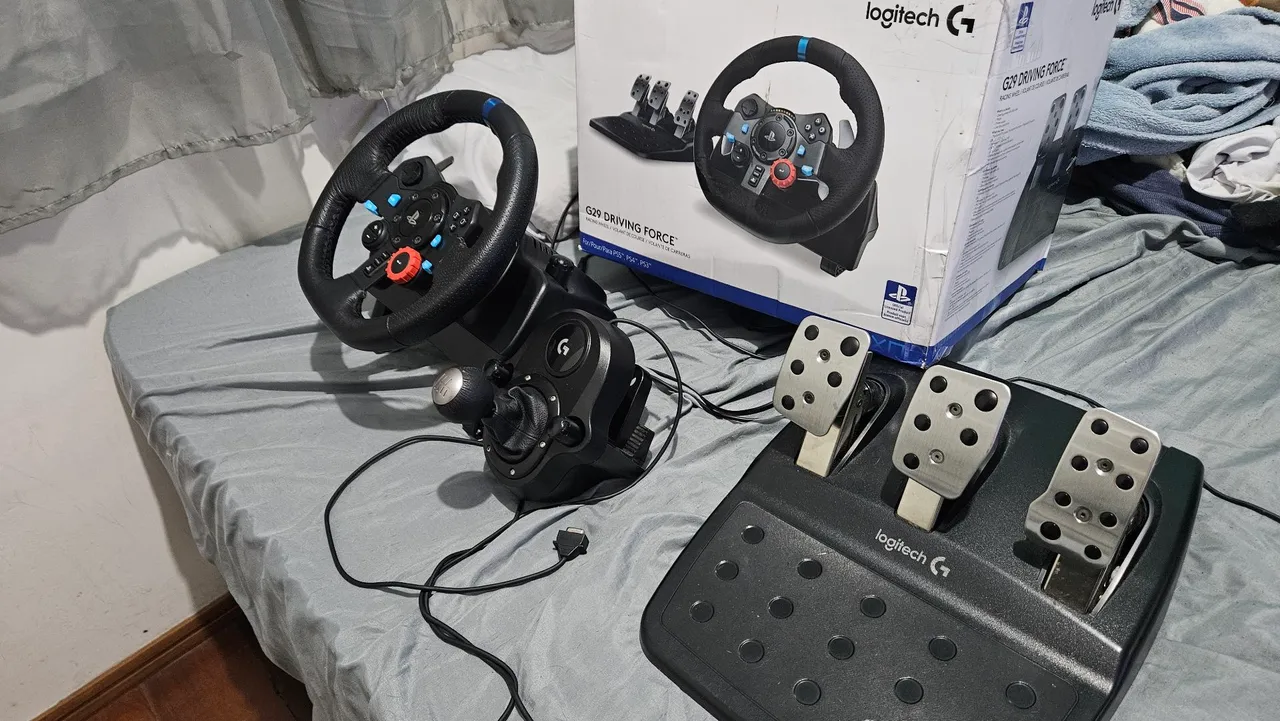 Volante G29 + cambio + caixa + manuais