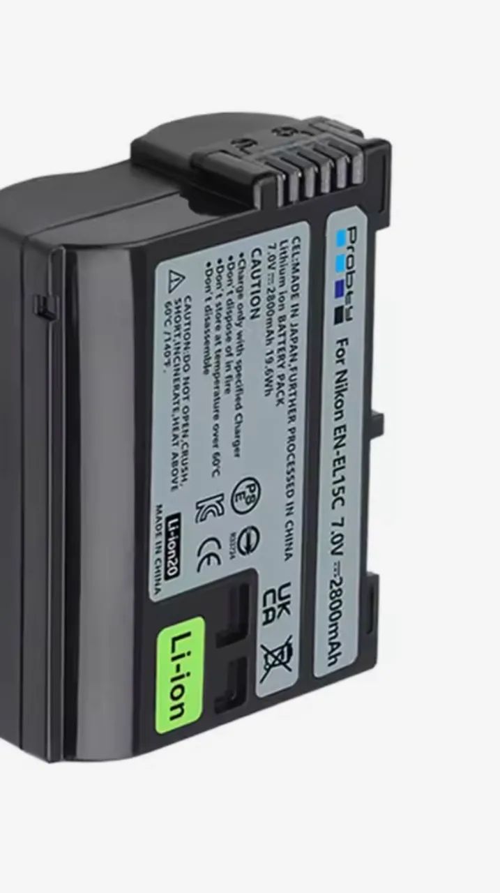 Bateria El15C Probty 2800 Mah El15 Para Câmeras Nikon Z5 Z506 Z7 D7500 D7100 D800 D610 - Foto 2