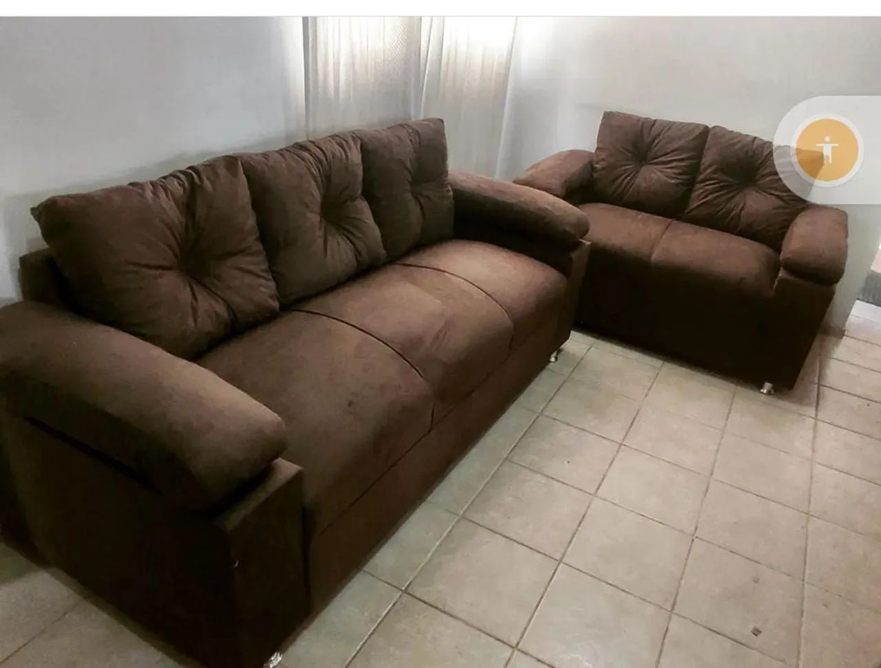 Sofá 3 e 2 lugares - assento reforçado com percinta de borracha