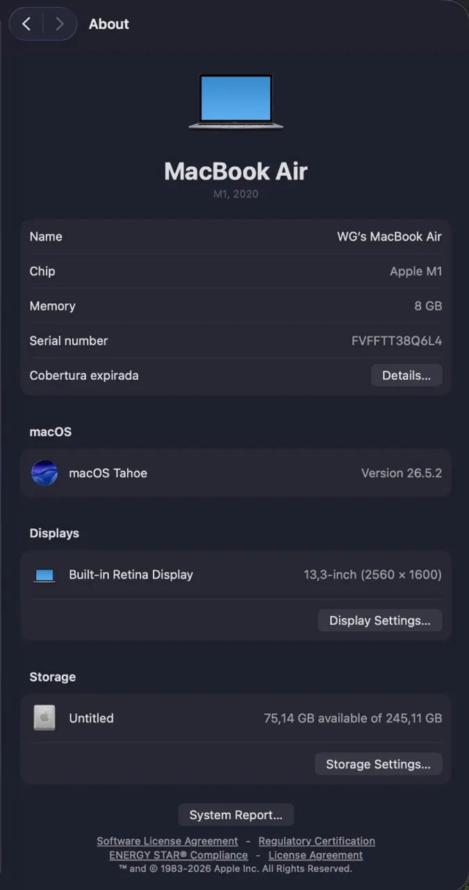 MacBook Air M1 256/8 Cinza - Ótimo estado  - Foto 4