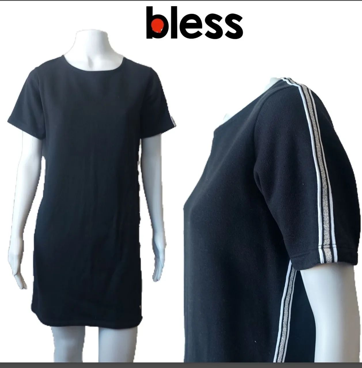 BLESS vestido reto preto 