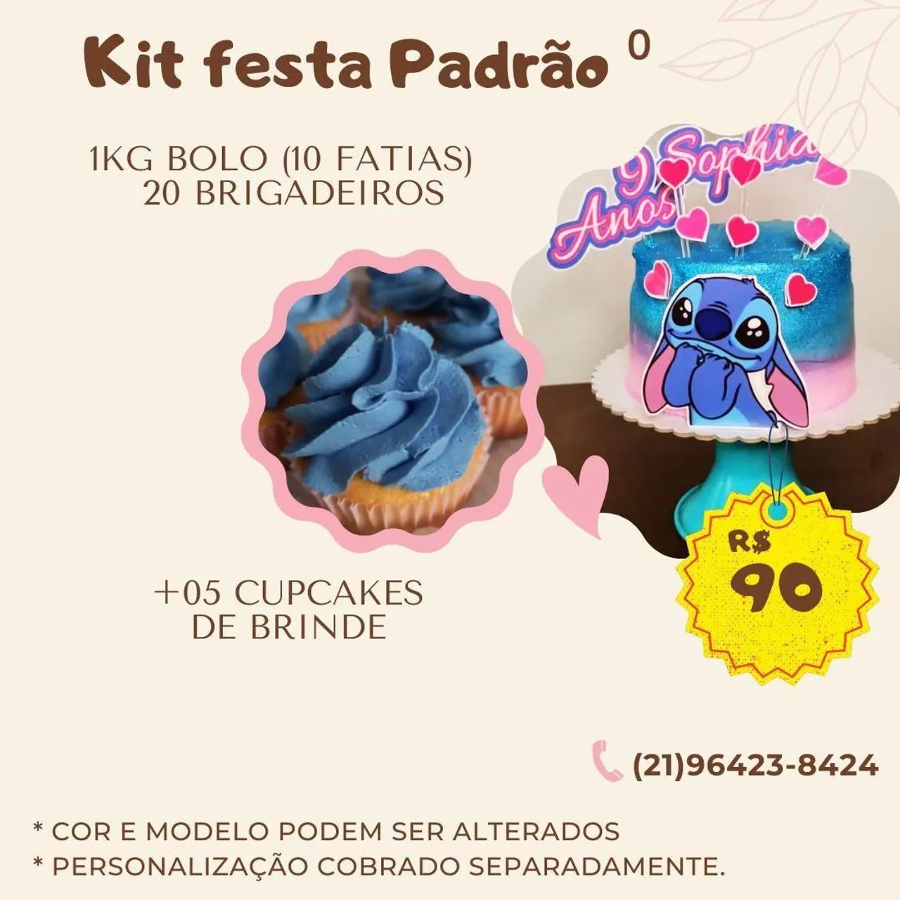 Kits Festa Completos a partir de R$ 90 - Bolo, Doces e Salgados!