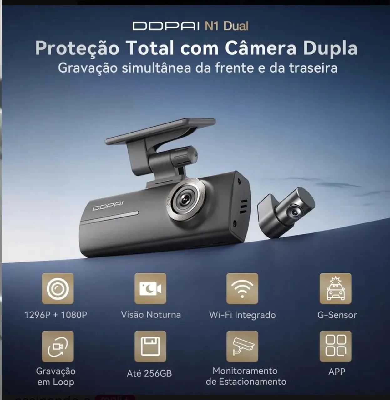 Câmera veicular Ddpai N1 - Foto 2