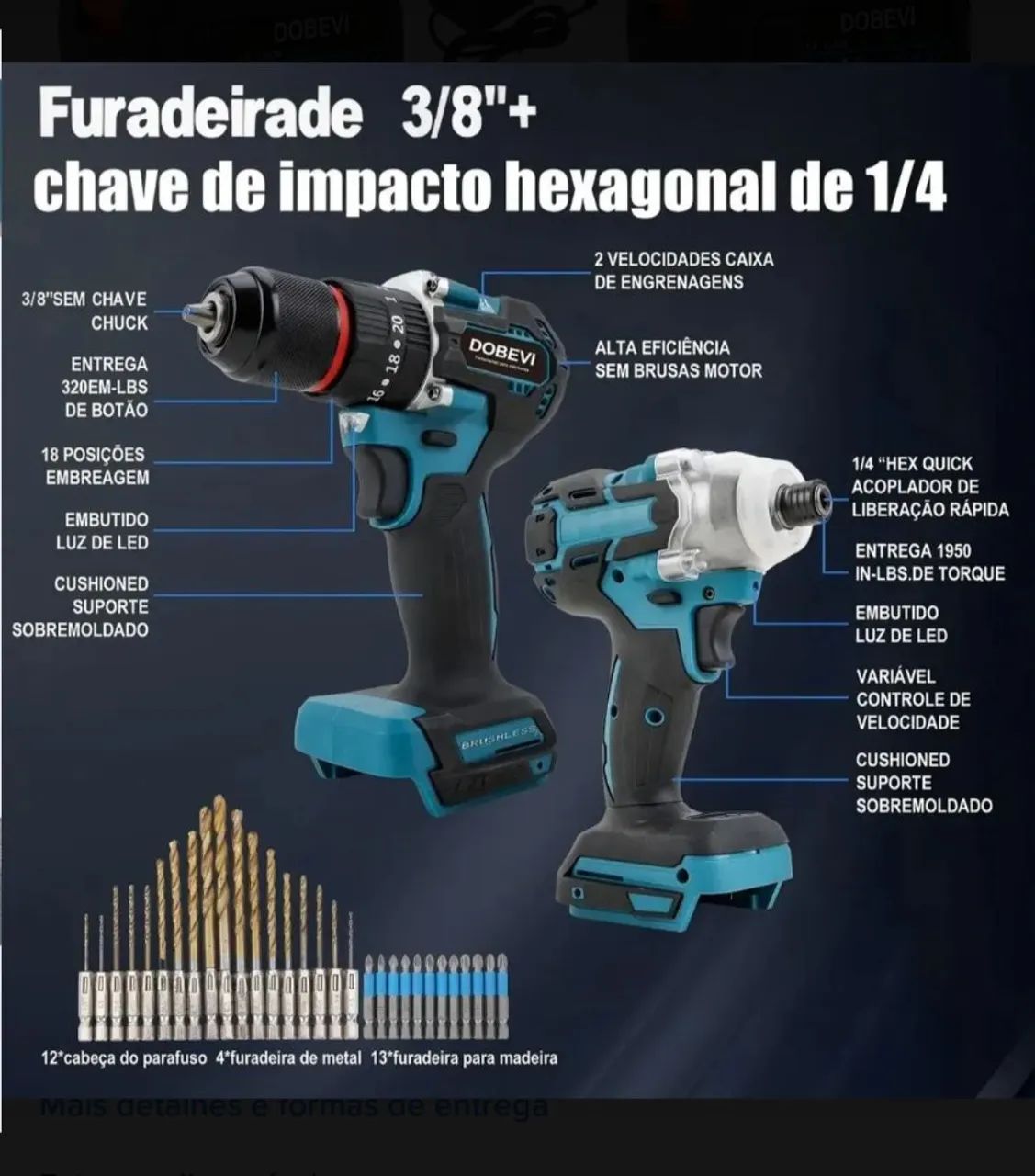 Parafusadeira e chave de impacto  - Foto 4