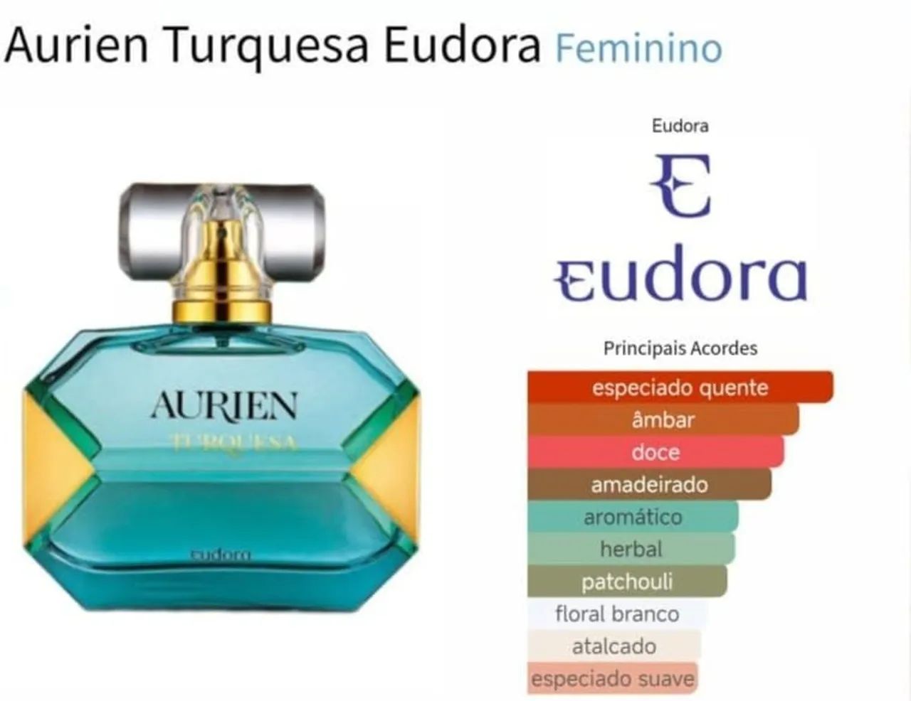 Perfume Aurien Turquesa Eudora  - Foto 4