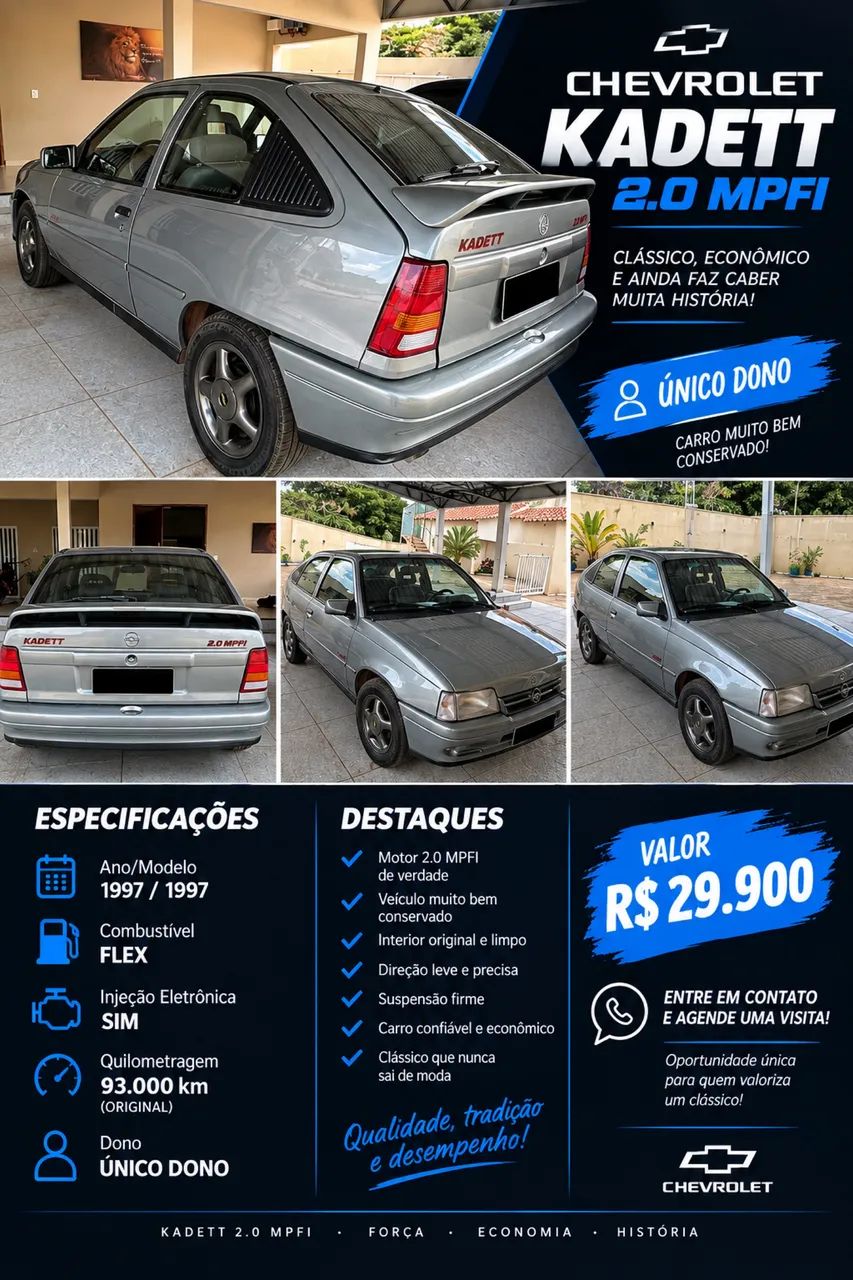 Chevrolet Kadett Sport 2.0 MPFI / EFI (álcool) 1997