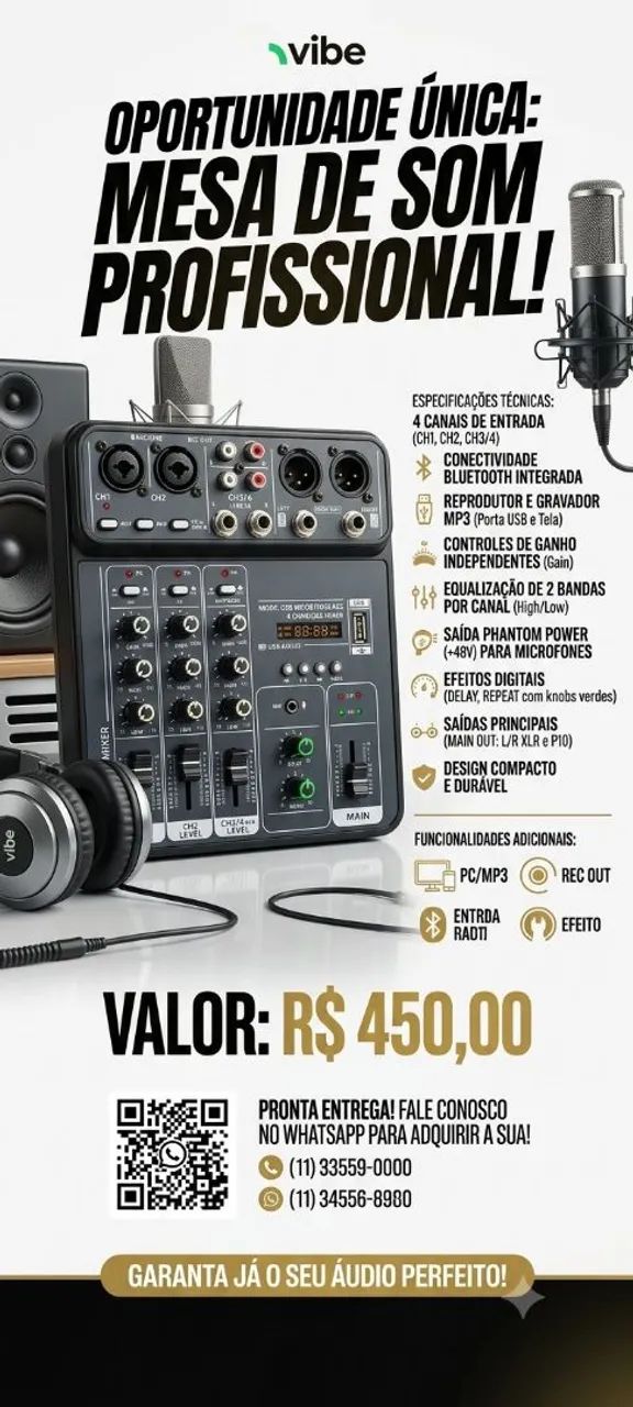 Mesa de Som profissional 