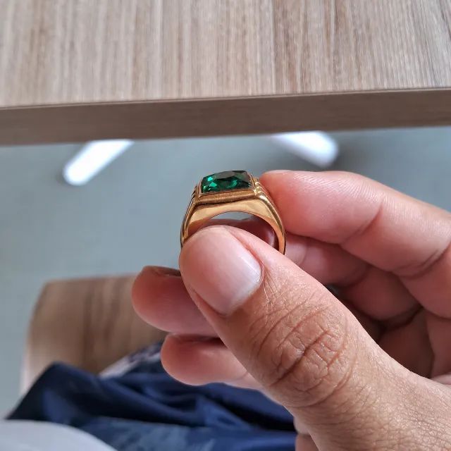 Anel Masculino com Pedra Verde. Peça Pessoal - Foto 3