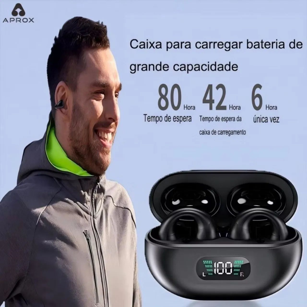 Fone Bluetooth x22 ideal para prática de exercícios mostrador digital - Foto 3