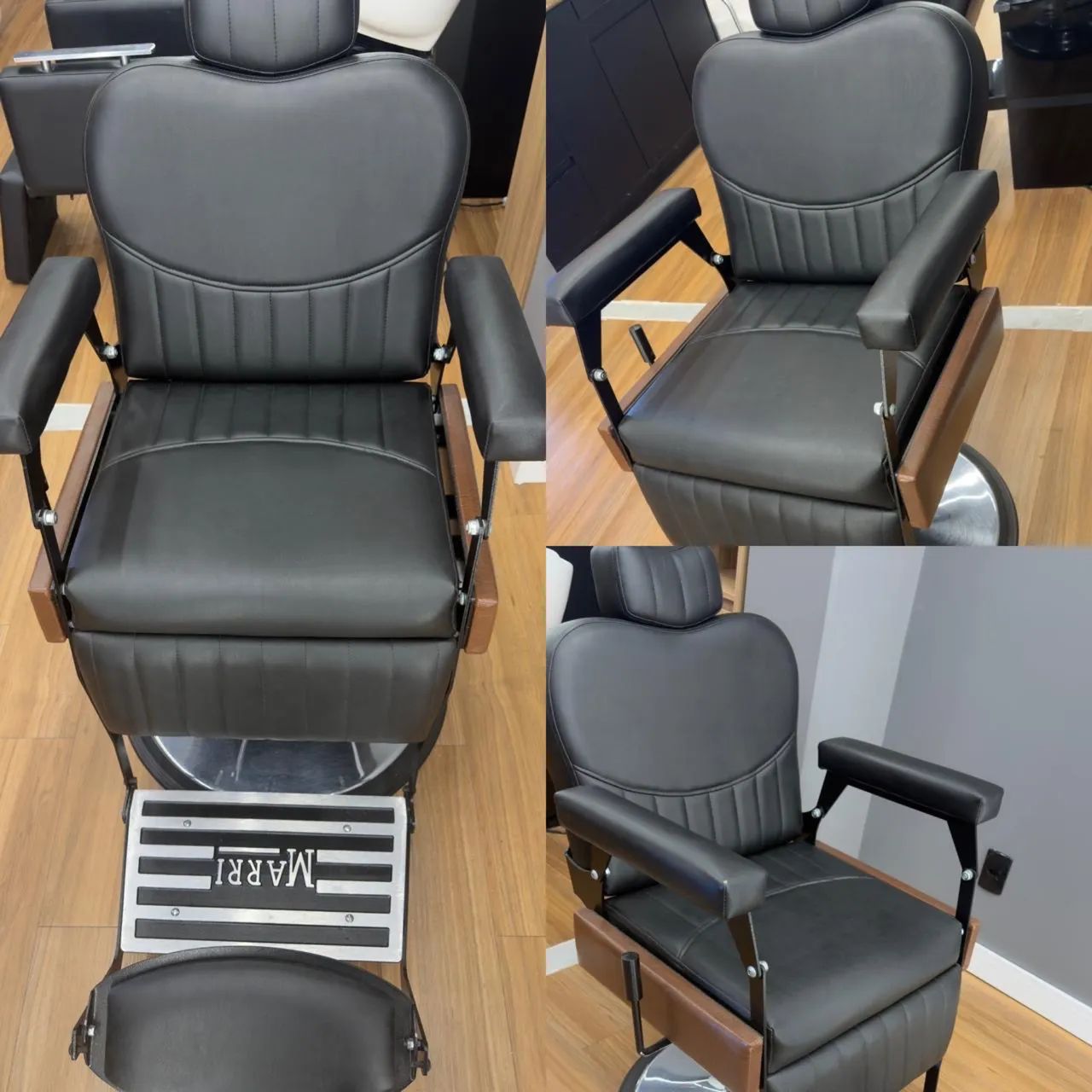 Cadeira poltrona Classic Barber Calice Cromado MARRI  - Foto 4