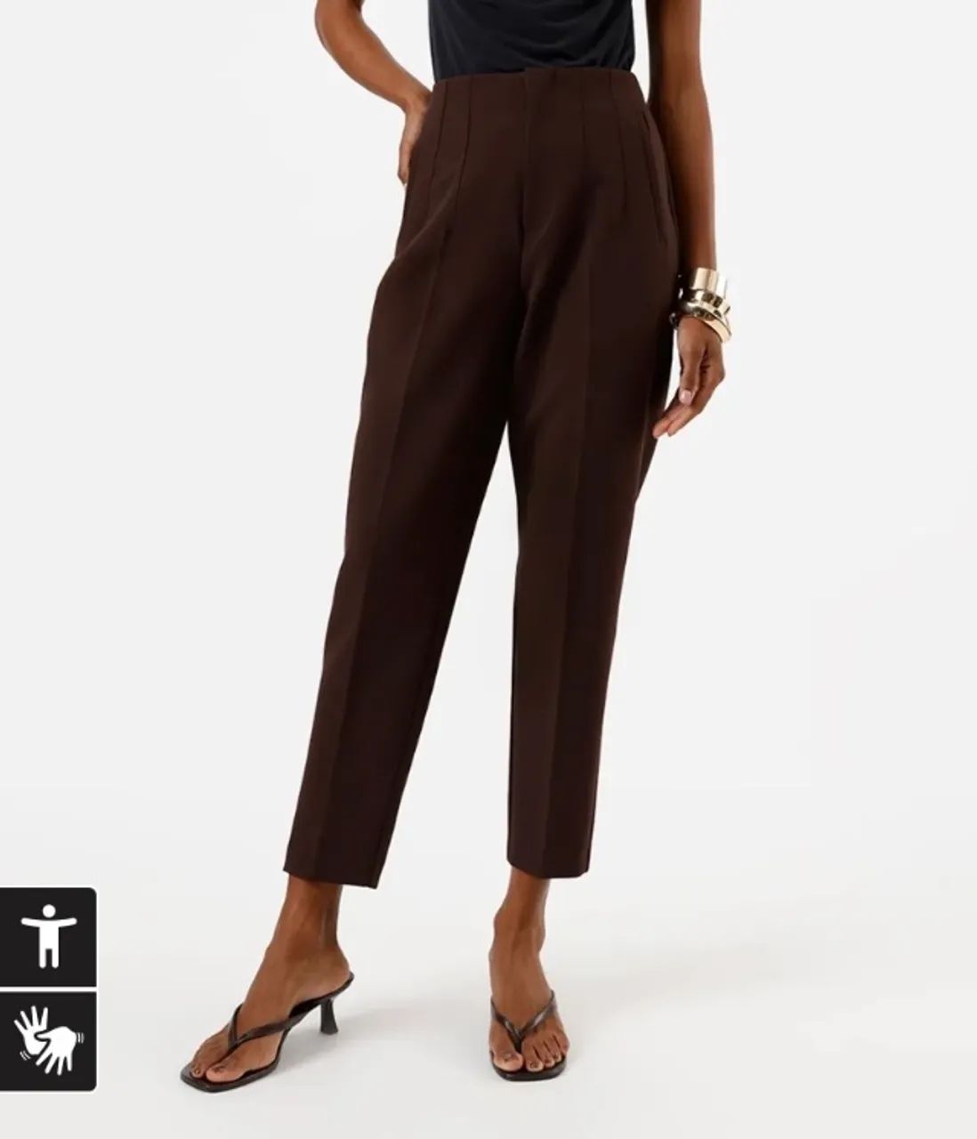 Calça marrom alfaiataria 44