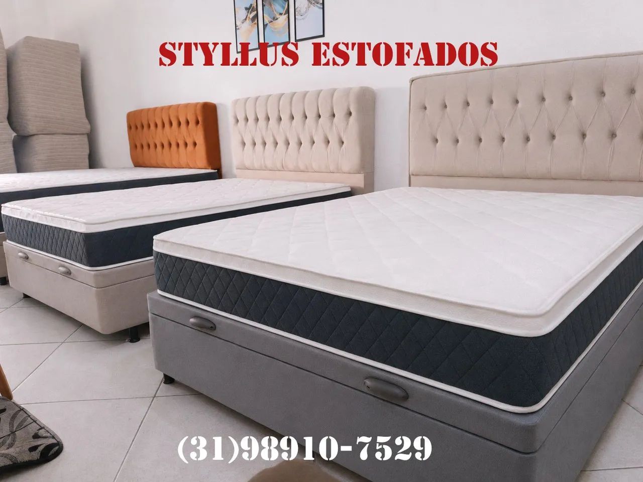Cama box casal  baú com colchão de molas ensacadas 