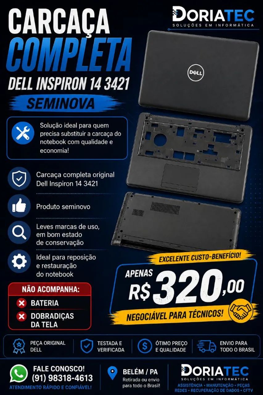 CARCAÇA COMPLETA DELL INSPIRON 14 3421