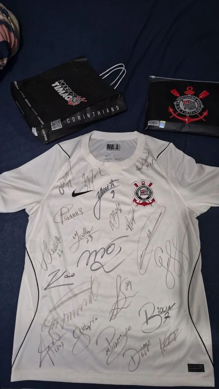 CAMISETA DO CORINTHIANS AUTOGRAFA DA POR MEMPHIS E TODOS OUTROS GRINGOS  - Foto 4