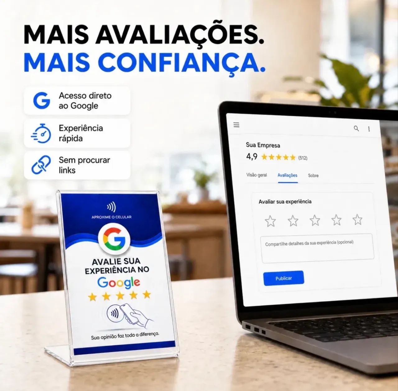 Placa NFC para Avaliação Google - Foto 4