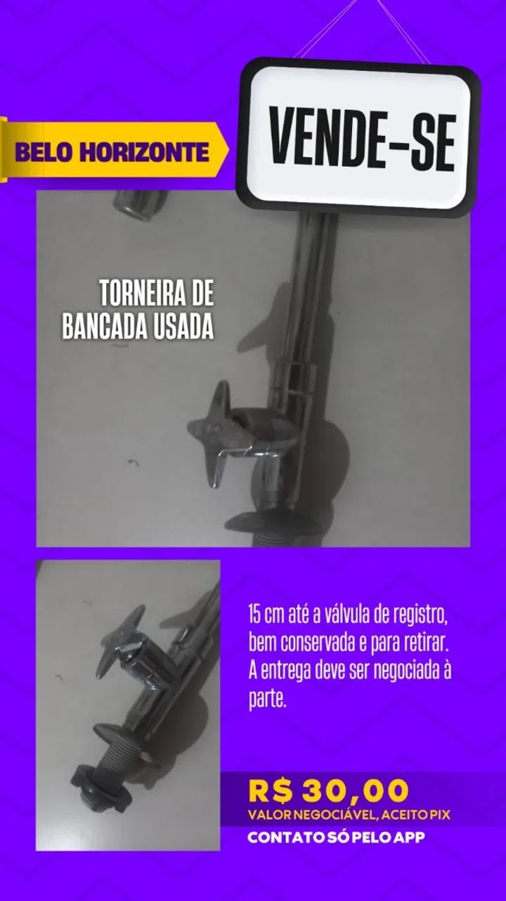 Torneira de bancada usada