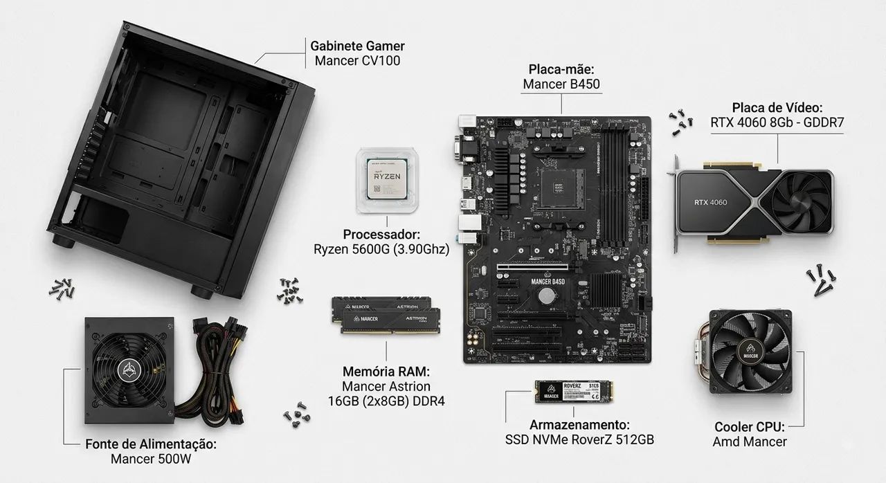 Pc Gamer Ryzen 5 +RTX 4060 - Foto 4