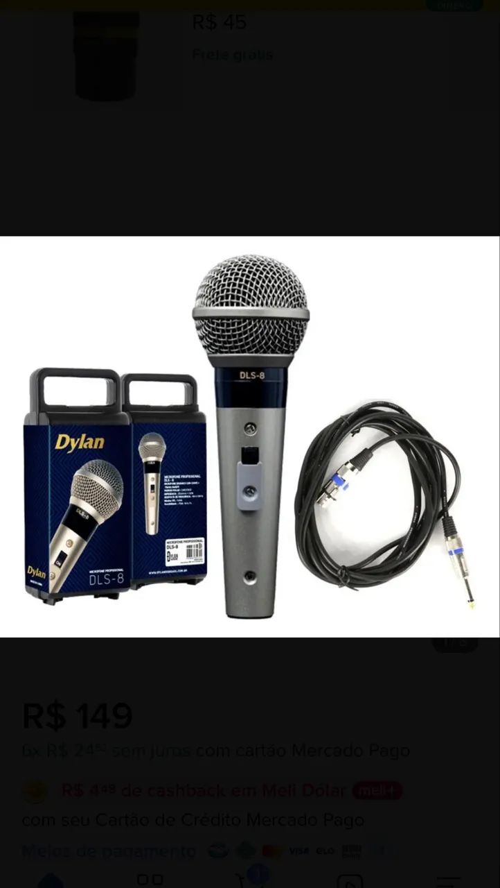 Microfone Profissional Dylan DLS-8 seminovo - Foto 4
