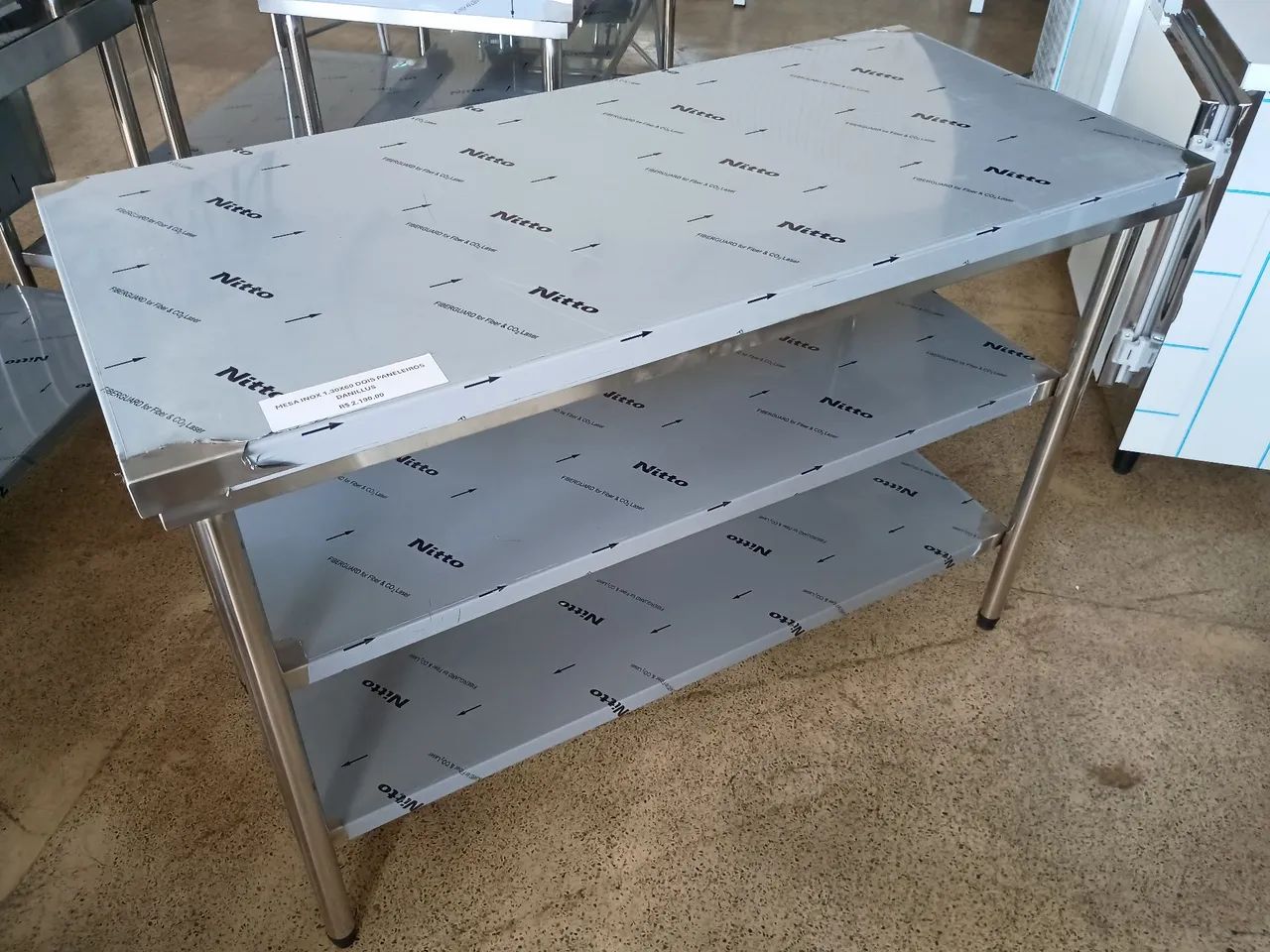 Mesa Inox 130x60 Paneleiro Duplo - Danillus - Foto 2