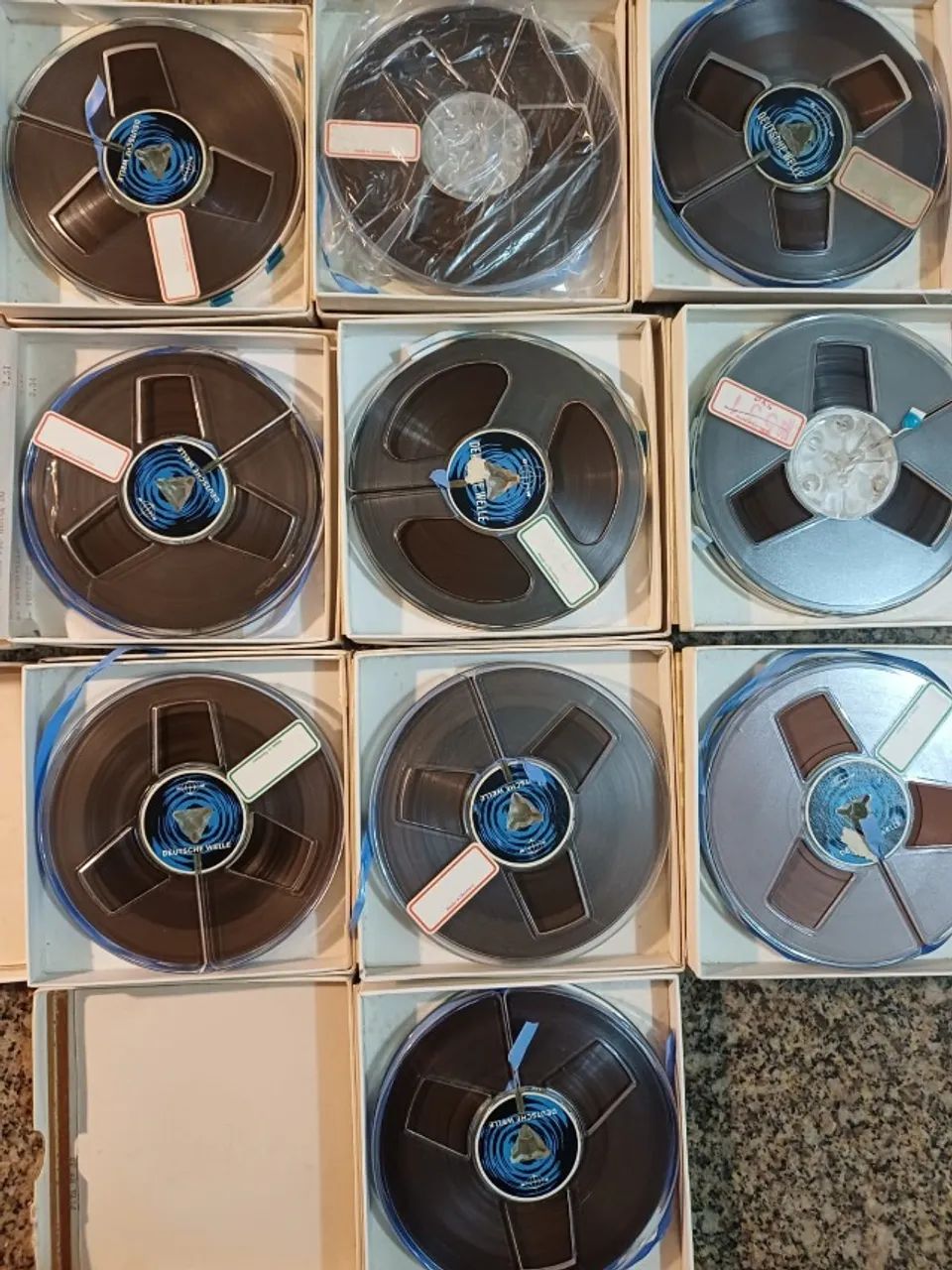 Lote com 10 fitas de gravador de rolo Deutsch Welle Usadas dos Anos 80 5 polegadas - Foto 2