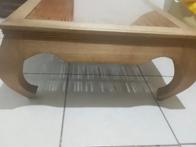 Mesa de Centro Rústica de Madeira Maciça 80x80cm R$100,00 - Foto 2