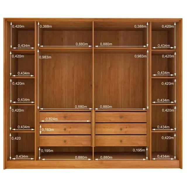 Guarda Roupa com 6 Portas Amadeirado 2m30 Ripado - Foto 2