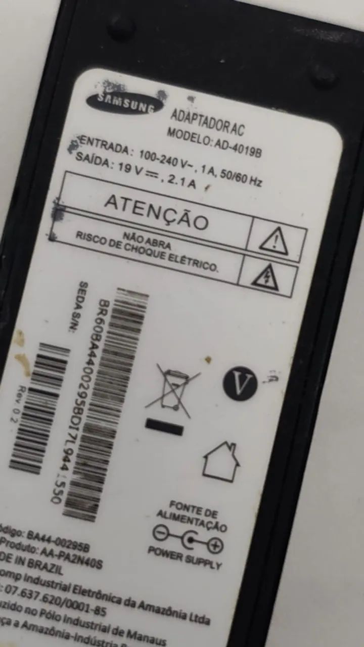 Fonte Carregador Para Notebook Samsung Ad-4019b