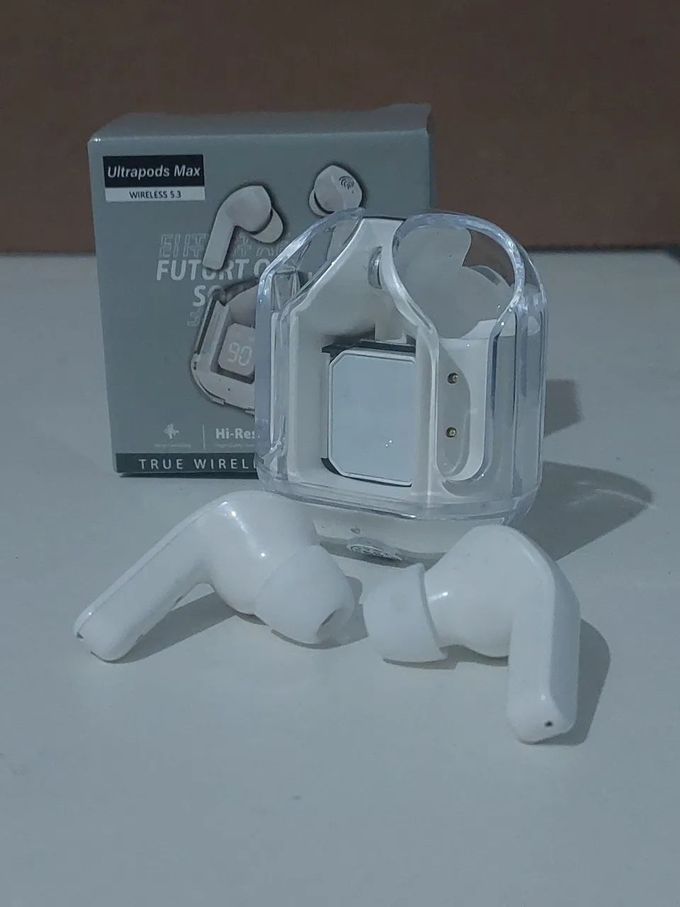 Fone de ouvido sem fio transparente 