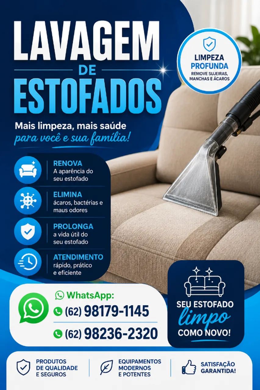 Lavagem de estofados.