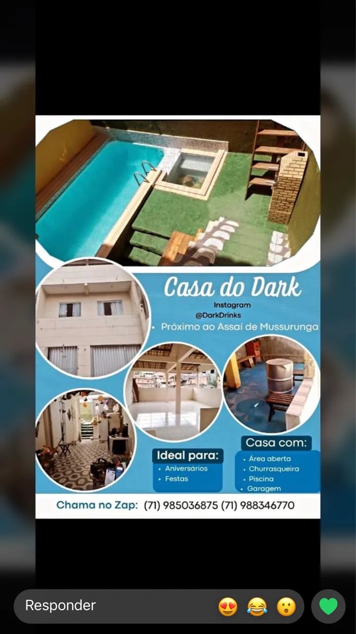 Casa com piscina para pequenos eventos 