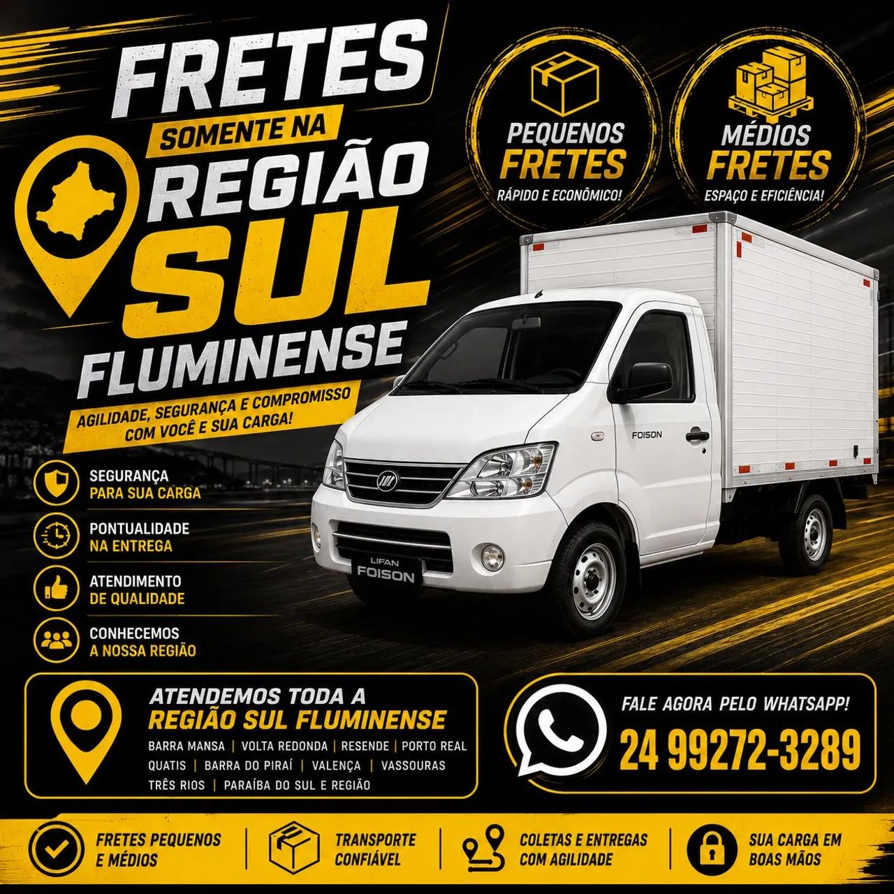 Fretes pequenos e médio porte