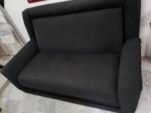 Jogo de sofa luxo 6 lugares retrátill veludo preto - Foto 2