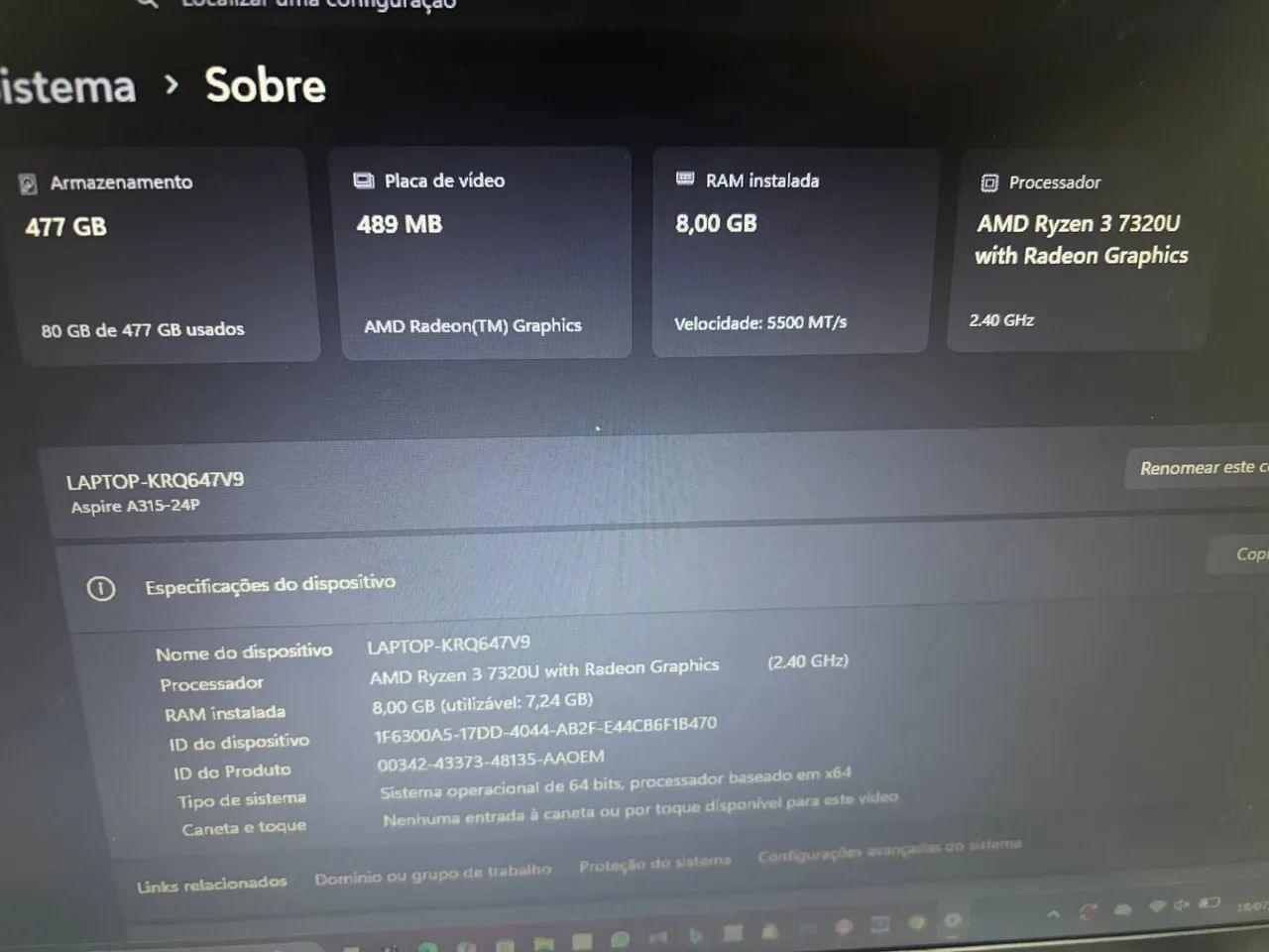 Notebook Acer Aspire 3 A315-24P - Foto 5