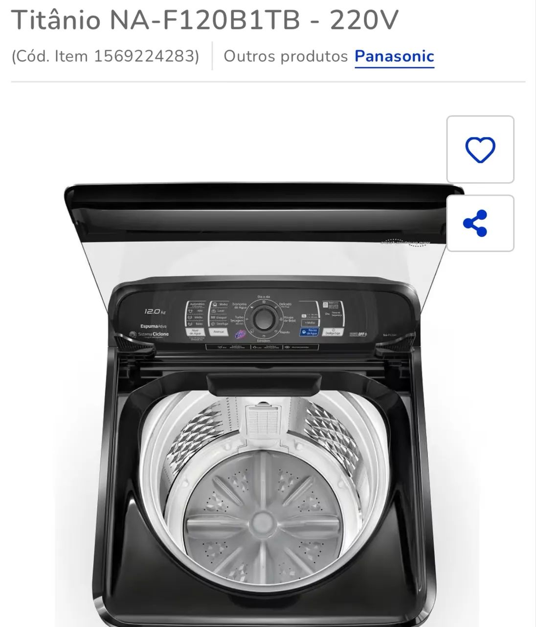 Máquina de lavar Panasonic 12kg - Foto 3