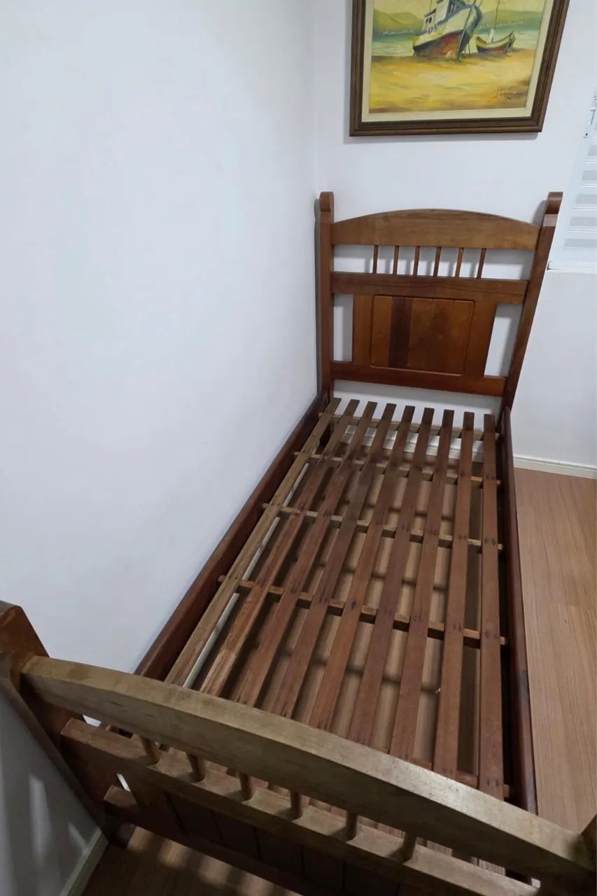 Cama de Solteiro em Mogno Puro - Foto 2