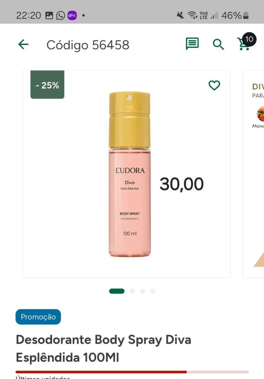 Body spray diva esplendida