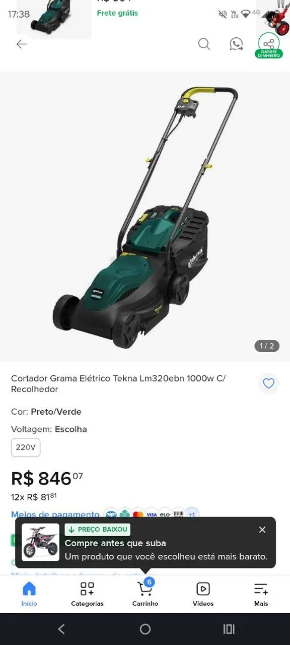 Máquina para cortar grama 