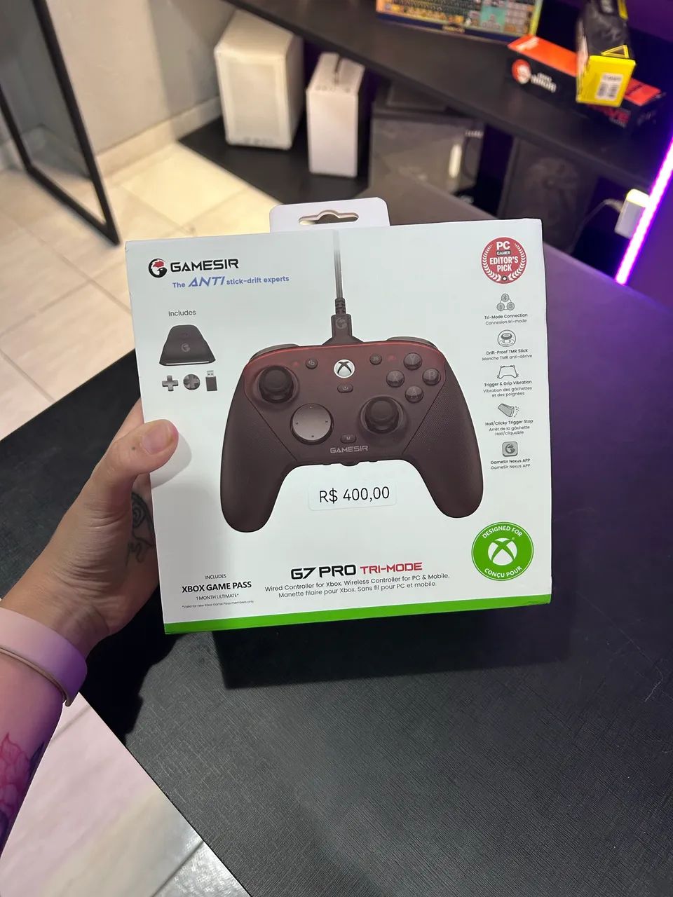 Controle GameSir G7 Pro com Dock + Compatível com Xbox (Preto)