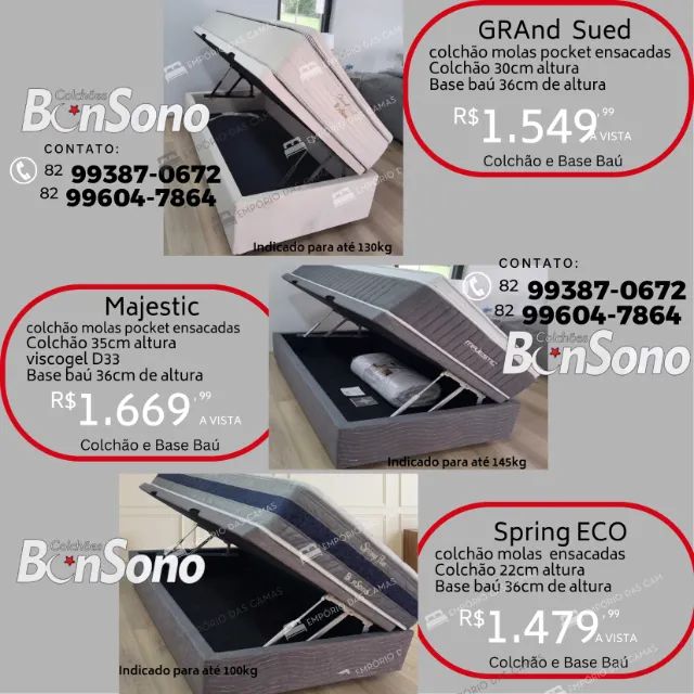 Cama baú solteiro,  base bau e colchão Bonsono pronta entrega consulte molas ou espuma 