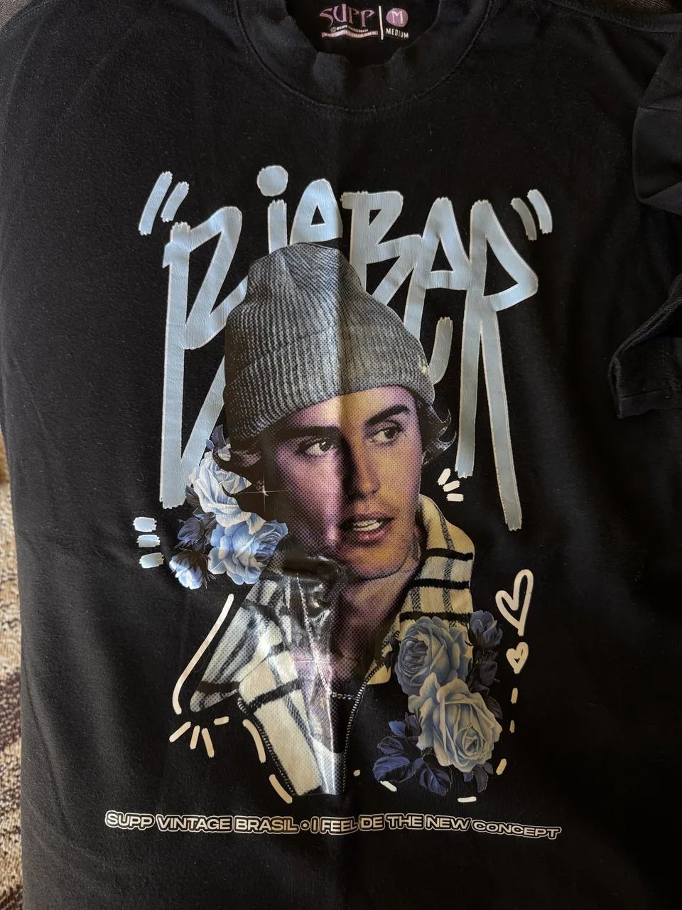Camiseta Justin Bieber oversized - tamanho M